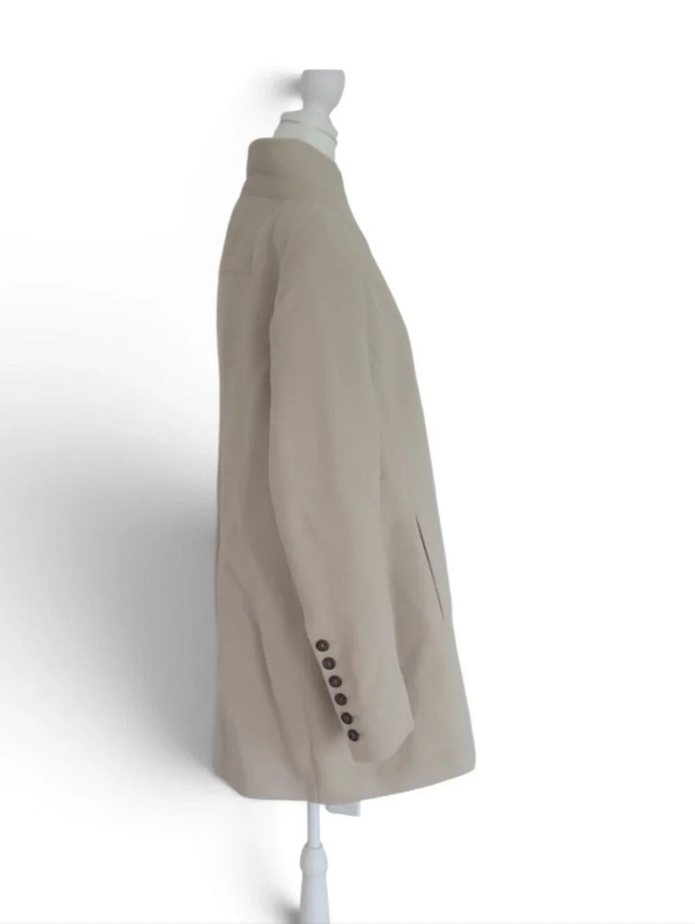 Andean Convertible Collar Alpaca Blend Asymmetric Champagne Coat NWT Size 14